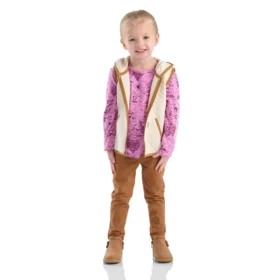 Girls' 3-Piece Vest, Printed T-Shirt & Legging Set (Toddler)