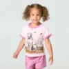 Girls' Short Sleeve Dog Ringer T-Shirt (Child/Toddler)
