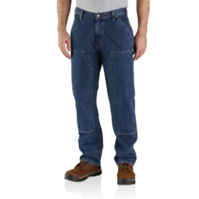 Loose Straight Double Knee Jeans - Work Jeans