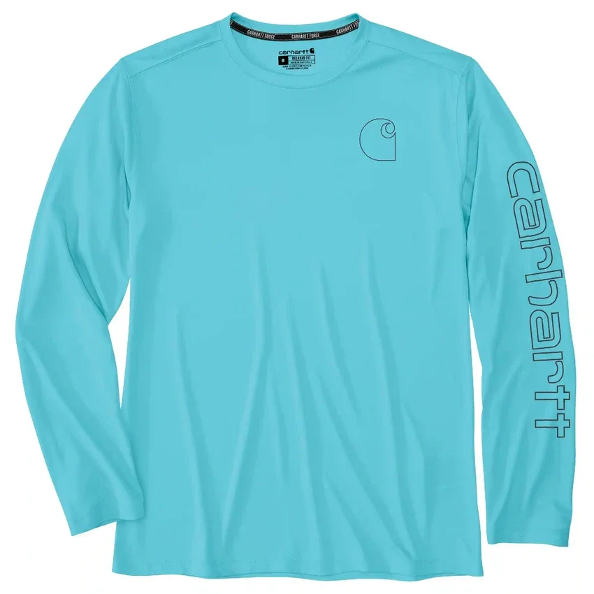 Men's Force Sun Defender Upf 50+ Lightweight Long Sleeve Moisture Wicking T-Shirt - Sun Protection Shirts