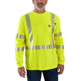 Men's Fr High Visibility Force Loose Fit Long Sleeve Class 3 T-Shirt