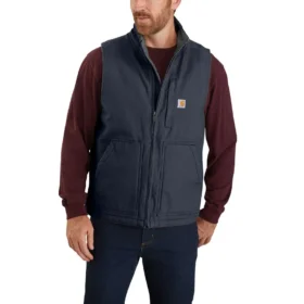 Men's Washed Duck Sherpa-Lined Mock-Neck Vest