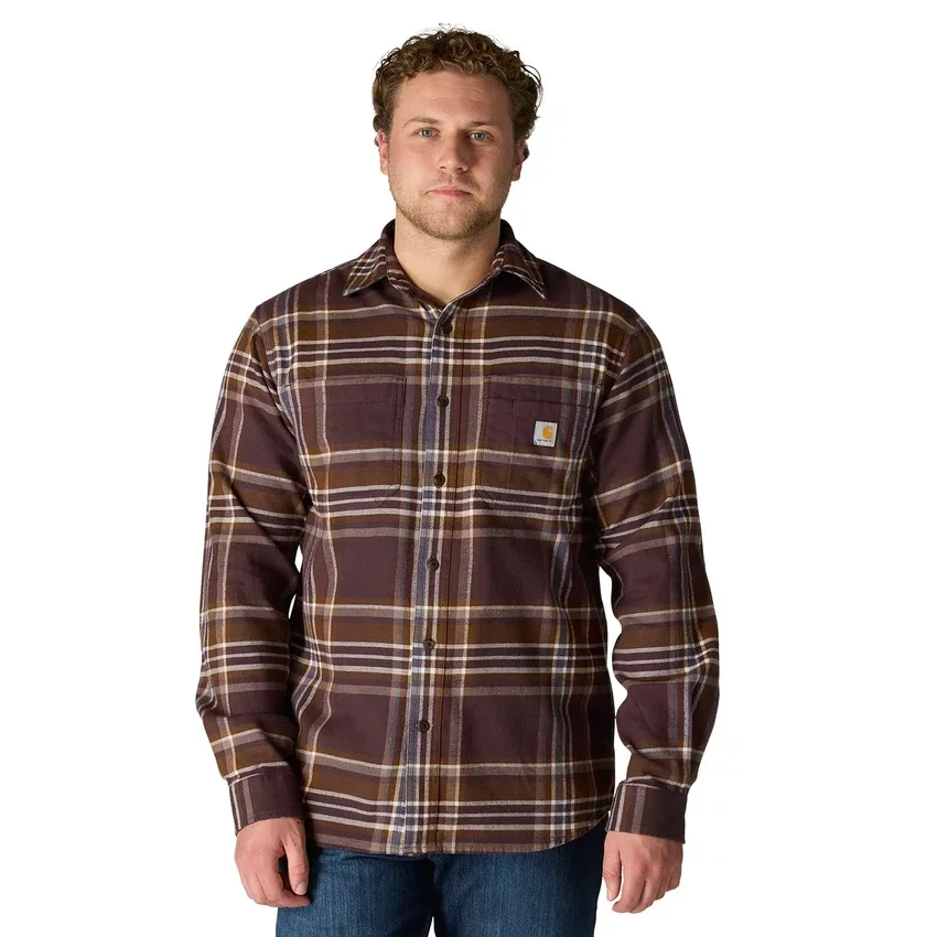 Rugged Flex® Relaxed Fit Midweight Flannel Long-Sleeve Plaid Shirt
