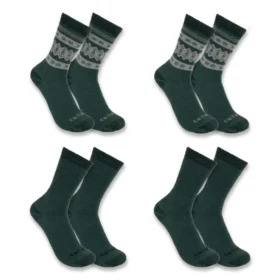 Women's Heavyweight Synthetic-Wool Blend Crew Sock 4-Pack