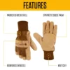Synthetic Suede Knit Cuff Glove