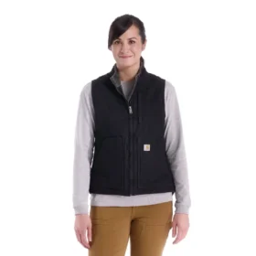 Women’s Washed Duck Sherpa-Lined Mock Neck Vest